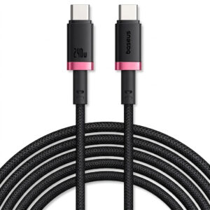 کابل USB-C بیسوس Dura Series 240 وات با بدنه آلومینیومی