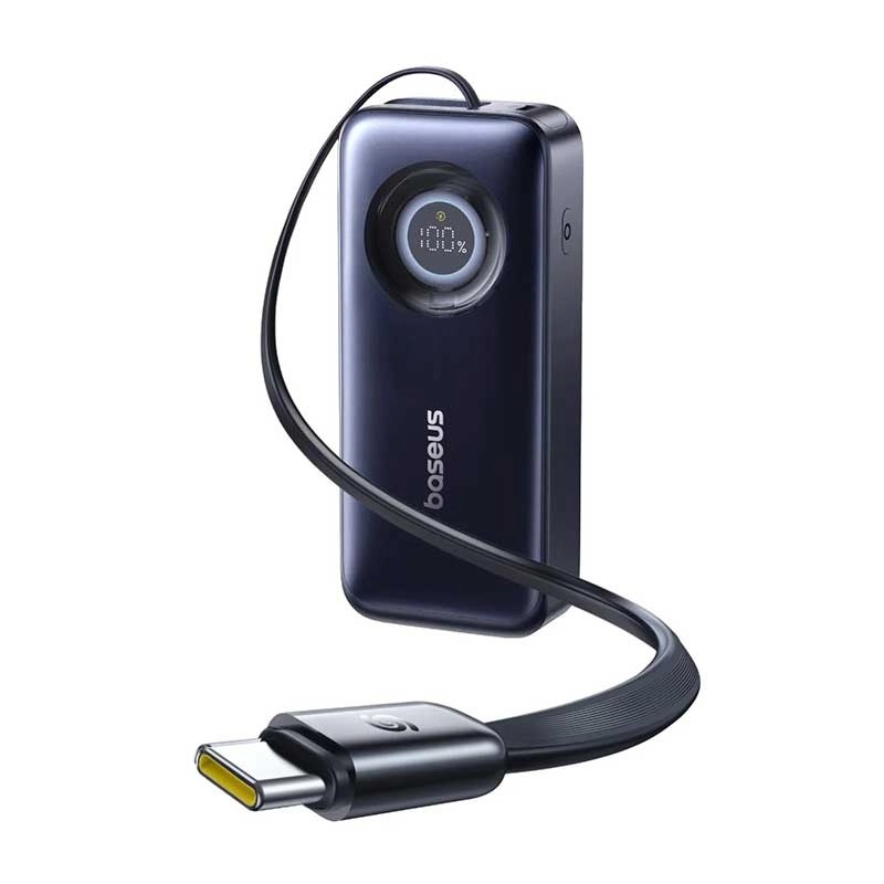 پاوربانک بیسوس EnerCore CR11 ظرفیت 20000 میلی آمپر ساعت با توان 67 وات و کابل داخلی USB-C