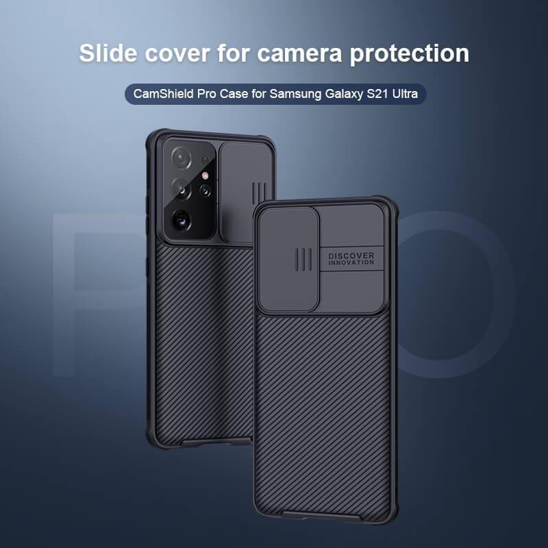 کاور نیلکین مدل Camshield Pro مناسب برای گوشی موبایل سامسونگ Galaxy S21 Ultra
