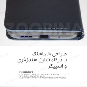 کیف کلاسوری زوبینا مدل Lomer مناسب برای گوشی موبایل سامسونگ Galaxy A70 / A70S به همراه بند آویز