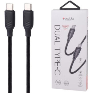کابل USB-C یسیدو مدل CA175 DUAL TYYPE-C 100cm طول 1 متر