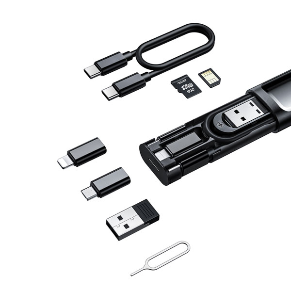 کابل تبدیل USB-C/USB به لایتنینگ/USB-C/MicroUSB مکدودو مدل WF-1720 طول 0.3 متر