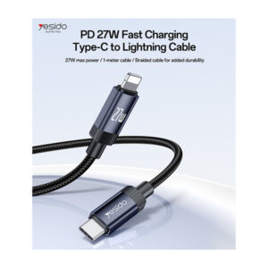 کابل تبدیل USB-C به لایتنینگ یسیدو مدل CA204 27W طول 1 متر
