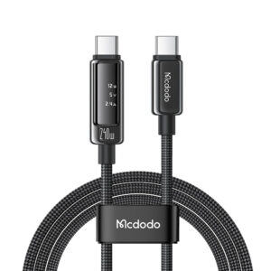 kabol usb c mcdodo ca 890 کابل دو سر تایپ سی 240 وات با نمایشگر OLED