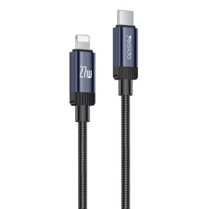 کابل تبدیل USB-C به لایتنینگ یسیدو مدل CA204 27W طول 1 متر 4 کابل USB-C به لایتنینگ یسیدو CA204، کابل شارژ 27 وات 1 متری با روکش کنفی برای آیفون