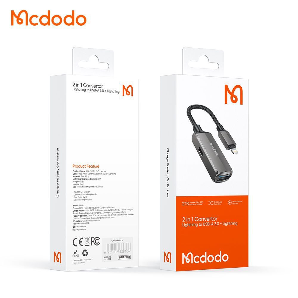 مبدل لایتنینگ به USB /USB-C مک دودو مدل CA-2690