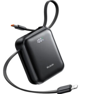پاوربانک مک دودو MC-862 ظرفیت ۱۰۰۰۰ با کابلهای متصل USB-C و لایتنینگ