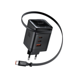 شارژر دیواری مک دودو CH-847 با فناوری GaN و کابل USB-C جمع‌شونده