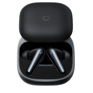 هدفون بلوتوثی انکر مدل Soundcore Liberty 5 با نویز کنسلینگ فعال (ANC)، درگاه شارژ USB Type-C، تا 30 ساعت زمان پخش موسیقی، دارای سنسور نوری داخل گوش و مقاوم در برابر رطوبت و عرق