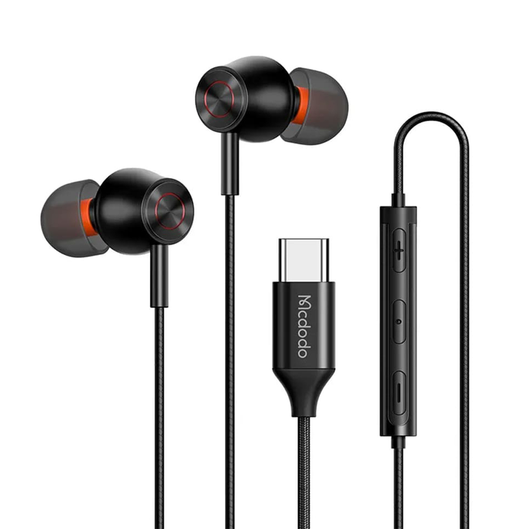 هندزفری سیمی مک دودو HP-3490 با رابط USB-C و میکروفون