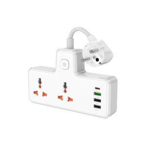 چندراهی برق هوکو AC12A با دو پریز AC و چهار خروجی USB